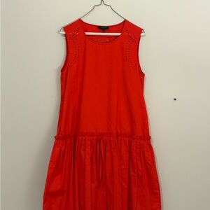 Chic Red Sleeveless Midi Dress